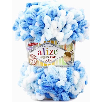 Alize Puffy fine color 6371 variace modré