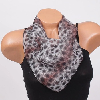 Image 1 of Модно фишу в кафяво и бяло с черни шарки