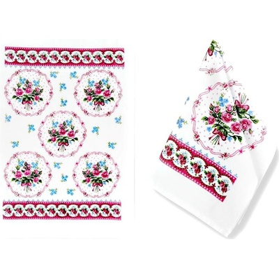 Bellatex UT/209 květiny 40 x 60 cm 2ks růžová, modrá