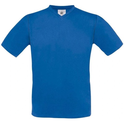 B&C Exact V-Neck tričko s výstrihom do V modré royal