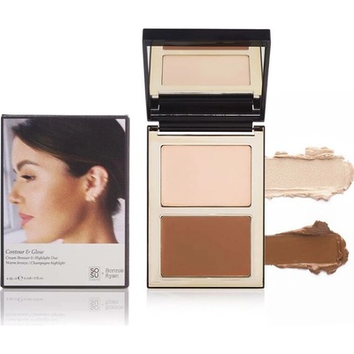 SOSU Cosmetics Paletka s krémovým bronzerem a rozjasňovačem 2 x 4,5 g