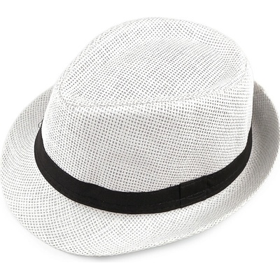 Letní klobouk / slamák unisex bílá