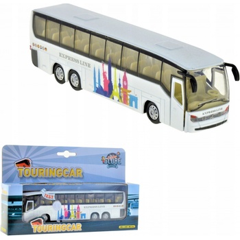 Mikro Autobus 19 cm kov zpětný chod na baterie se světlem a zvukem