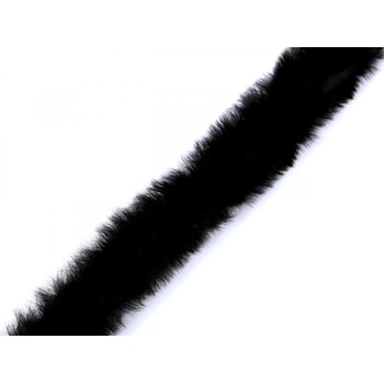 Všívacia odevná / dekoračná kožušina okrúhla šírka 1,5 cm - 1 m 11 čierna
