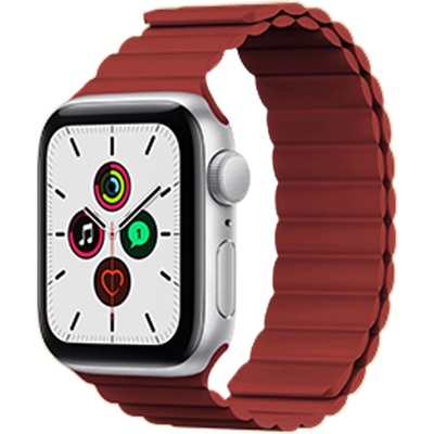 Kingxbar Каишка Kingxbar Magnetic, за Apple Watch 6/5/4/3/2 (44mm / 42mm), магнитна, силиконова, червен (6959003517104)