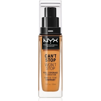 NYX Professional Makeup Can't Stop Won't Stop 24 hour Foundation Vysoce krycí make-up 15 Caramel 30 ml