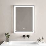 Inter Ceramic Огледало с LED осветление и против замъгляване Inter Ceramic, 60x80 см, правоъгълно, с бяла рамка (1814)