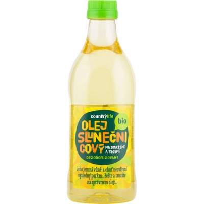 Country Life Olej slnečnicový dezodorizovaný na smaženie a pečenie Bio 1 l