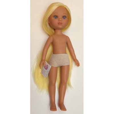 Berjuan Realistická Eva bez oblečení Eva 35 cm velmi dlouhé blonďaté vlasy