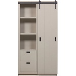 vtwonen Сиво-бежово шкафче от масивен бор с плъзгащи се врати 122x230x37 cm Slide - vtwonen (378566-DU)