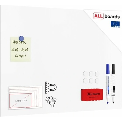 Allboards PME60x40 Magnetická tabule SLIMboard bezrámová 60 x 40 cm
