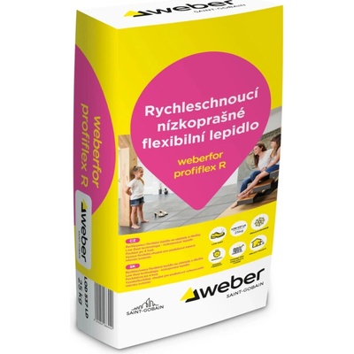 Weber for profiflex C2TF S1 rychletuhnoucí flexibilní lepidlo na obklady a dlažby 25 kg