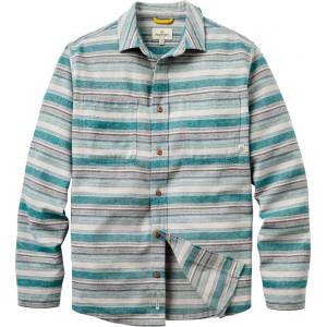 Passenger Мъжка риза с копчета Passenger Backcountry Stripe Light Shirt - Grey Marl / Mediterranean Stripe (033-3113-0111)