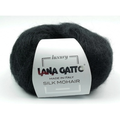 Lana Gatto pletací příze mohér hedvábí SILK MOHAIR černá