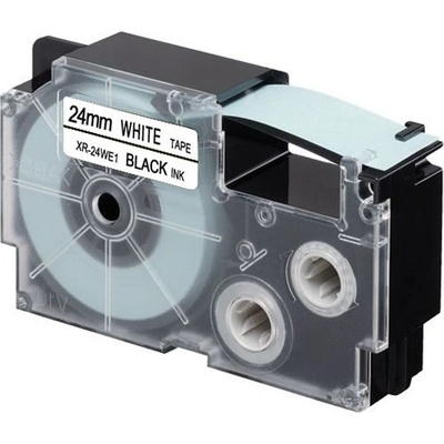 Compatible Съвместима лента с Casio XR-24WE1, 24mm x 8m, черен печат / бял фон (XR-24WE)