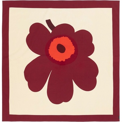 Unikko obrus vanilka-burgundy 140x140cm