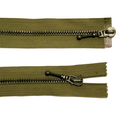 Kovový zip no.5 rozepínací dvoucestný 70cm (černé zoubky) - více barev Barva: 1 Khaki