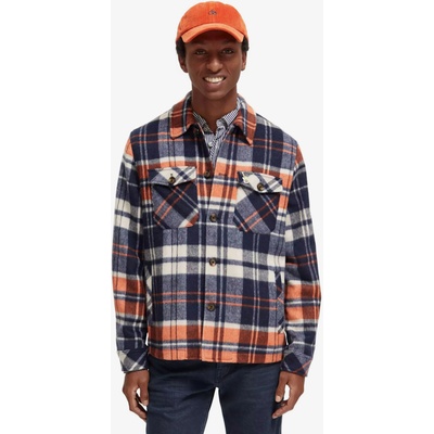 Scotch & Soda Синя мъжка риза Олекотено яке със смес от вълна Scotch & Soda Scotch & Soda | Sin | МЪЖЕ | M