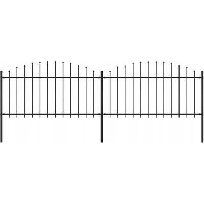 vidaXL Zahradní plot s hroty ocel (1,25–1,5) x 3,4 m černý