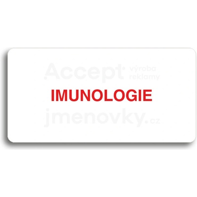 ACCEPT Piktogram IMUNOLOGIE - bílá tabulka - barevný tisk bez rámečku