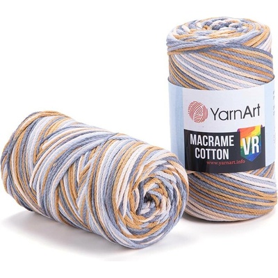 Yarn Art Macrame Cotton VR 918 krémová, béžová, modrá, šedá, hnědá