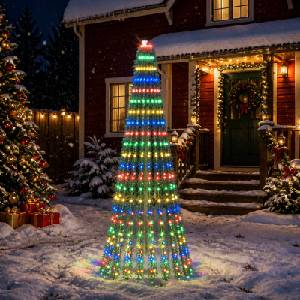 vidaXL LED Коледна Елха 220 см 460 LED светодиода Многоцветен Стомана (42050851)
