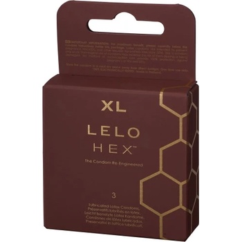 Lelo Hex 3 бр. Луксозни презервативи Lelo HEX Respect XL