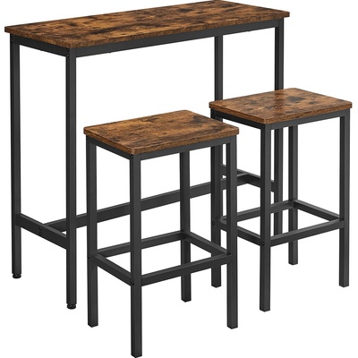 VASAGLE Jídelní set 100x40x90cm/30x40x65cm černá