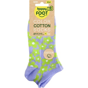 AGIVA Комплект къси дамски чорапи Agiva Happy Foottopia, памук, Лилава детелина, 3 бр. , Лилав, размер 35-38 / 39-42 (AGIVA-084)