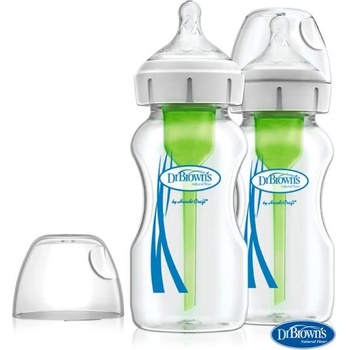 Dr. Brown's DR. BROWN'S Бутилка против колики Options+ широко гърло 2x270 мл стъкло