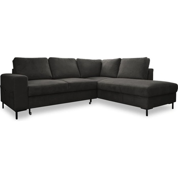 Miuform Тъмносив разтегателен ъглов диван от рипсено кадифе (десен ъгъл) Lofty Lilly - Miuform (1065ON19)
