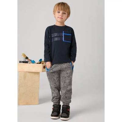 Панталон active за мини момче в сив цвят със сини детайли Майорал(НЕ е ВАТИРАН)