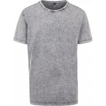 Build Your Brand pánské bavlněné batikované tričko volného střihu černá šedá