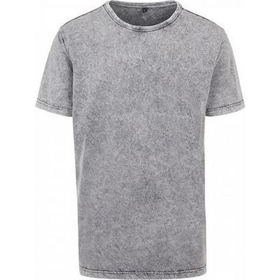 Build Your Brand pánské bavlněné batikované tričko volného střihu černá šedá