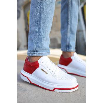 Chekich Унисекс обувки с връзки CH075 - Бели с Червен #359586 (359586_Бяло)