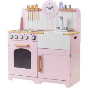 Bigjigs Toys Дървена кухня за игра - розова (t0229)