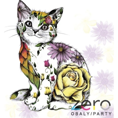 Daisy Ubrousky 3N kočka květinová 33x33cm 20ks