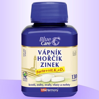 VitaHarmony Vápník Hořčík Zinok D3 K2 130 tabliet