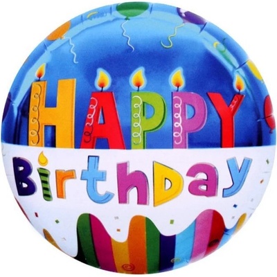 Fóliový balónek Happy Birthday modrý