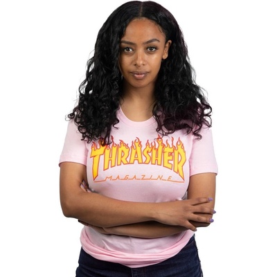 THRASHER GIRLS FLAME LOGO TEE Pink