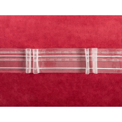 Řasící stuha RS-017 dvojité mašličky - výška 5 cm - řasení 1:2