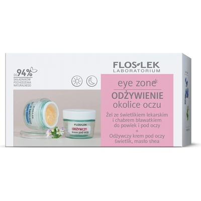 FlosLek Laboratorium Eye Zone gél na očné okolie s očiankou a nevädzou 10 g + vyživujúci očný krém 15 ml
