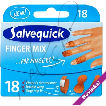 Salvequick Aqua resist na prsty 3 rozmery 18 ks