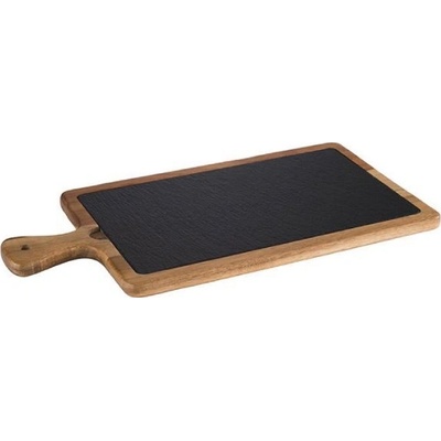 APS prkno servírovací dřevo + břidlice 33x20cm