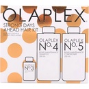 Olaplex Strong Days Ahead Hair Kit obnovující šampon pro všechny typy vlasů 250 ml + posilující kondicionér pro hydrataci a lesk 250 ml + ošetřující péče pro poškozené a křehké vlasy 50 ml kosmetická