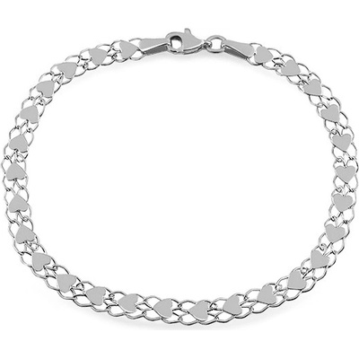 iZlato Forever náramek z bílého zlata se srdíčky Amalia IZ19384A