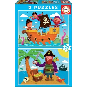Educa Пъзел Educa от 2 x 20 части - Пирати (EDU17149) - baby