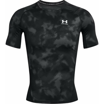 Under Armour UA HG Armour Printed Short Sleeve Black/White S Фитнес тениска