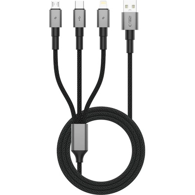 Tech-Protect ultraboost dna 3В1 lightning & type-c & micro-usb КАБЕЛ 3a 120cm ЖЕЛЯЗНО СИВ (5906302330294)