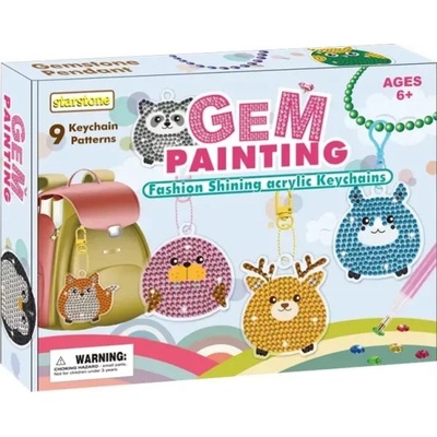 Man Yuk Toys Комплект за изработване на ключодържатели и медальони с диаманти - Горски животни (7125)
